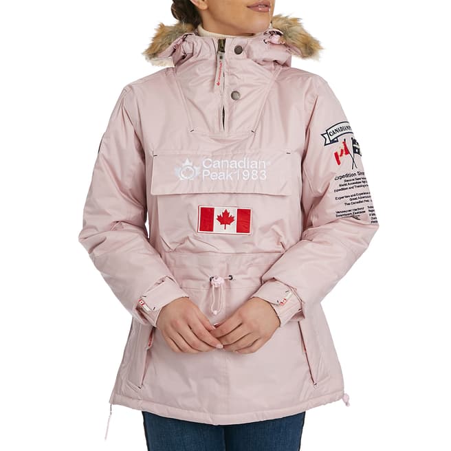 Canadian Peak Pink Pull Over Hooded Lightweight Jacket 