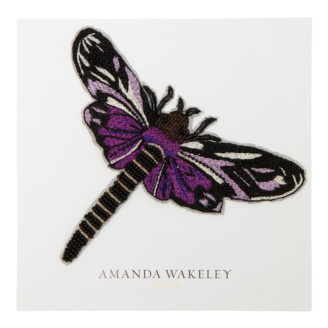 Amanda Wakeley Purple Multi Large Applique Moth