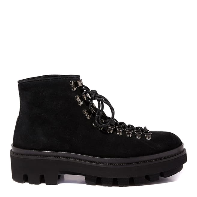 AllSaints Black Suede Isaac Hiking Boots