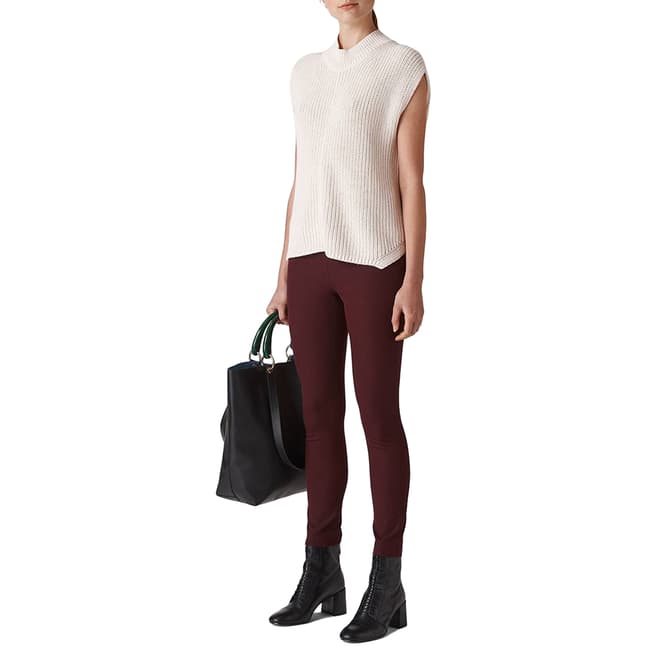 WHISTLES Burgundy Super Stretch Trousers