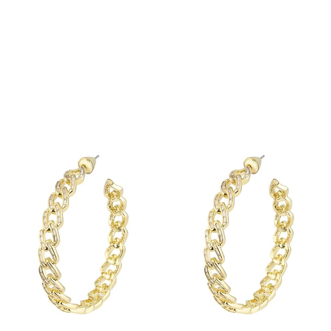 nOir Gold Chain Link Hoop Earrings