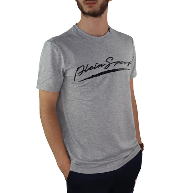 Philipp Plein Grey Chest Print Logo T-Shirt