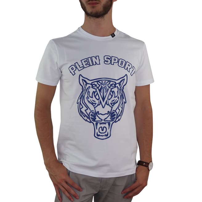 Philipp Plein White Bold Tiger Logo T-Shirt