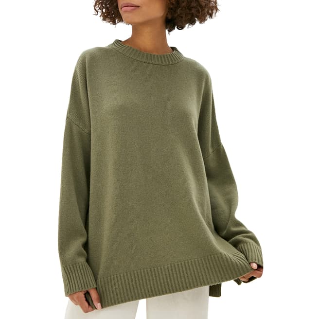 United Colors of Benetton Khaki Maglia Wool Blend Sweater 