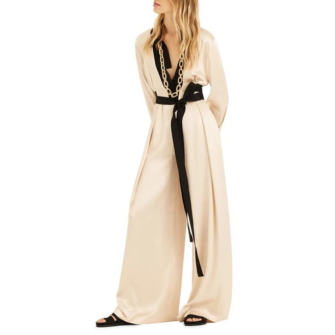Amanda Wakeley White Multi Wrap Silk Jumpsuit