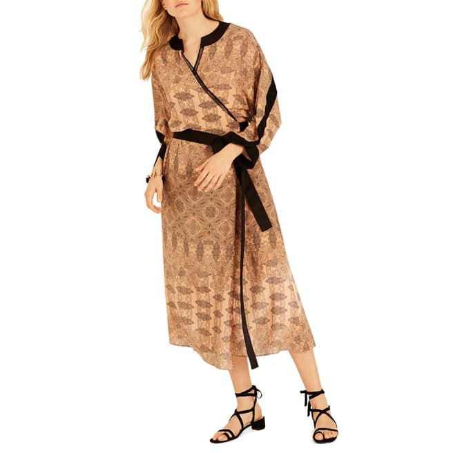 Amanda Wakeley Multi Printed Silk Wrap Dress