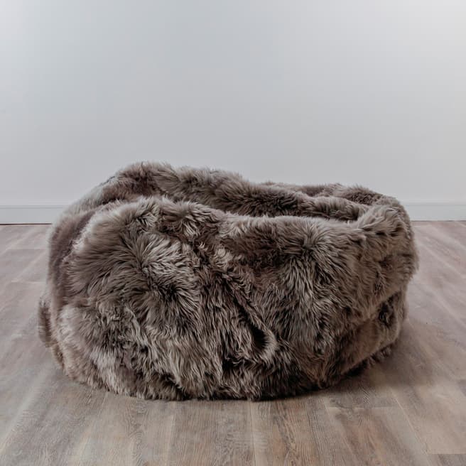 Native Home & Lifestyle XXL Luxurious Grey Sheepskin Beanbag