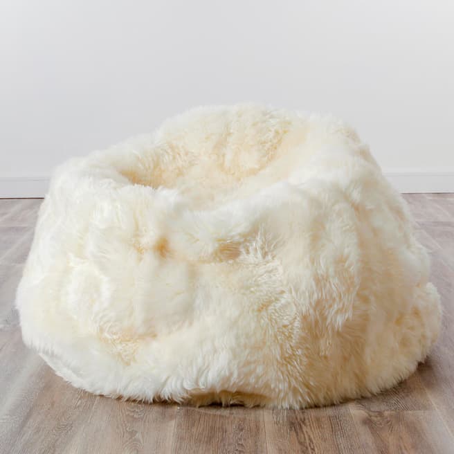Native Home & Lifestyle XXL Luxurious Natural White Sheepskin Beanbag
