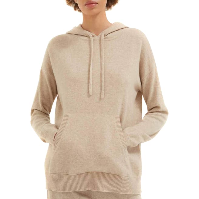 Chinti and Parker Beige Cashmere Hooded Jumper