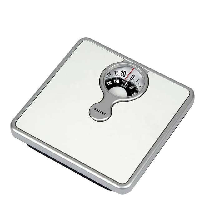 Salter White Magnified Display Mechanical Bathroom Scales