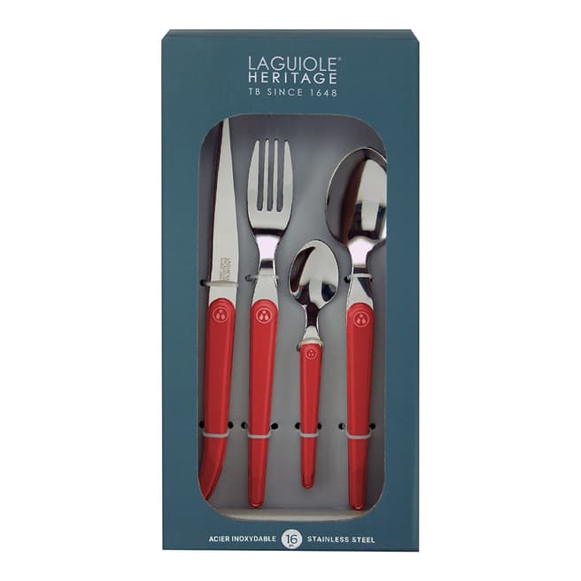 Laguiole 16 Piece Coquelicot Cutlery Set