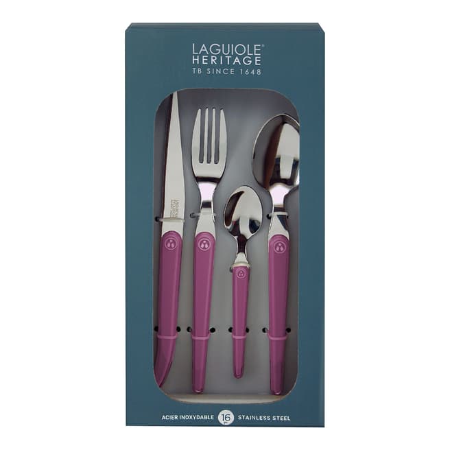 Laguiole 16 Piece Rose Framboise Cutlery Set
