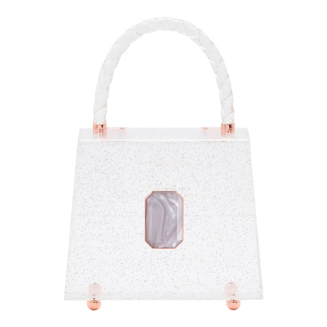 Sophia Webster Clear Glitter Patti Top-Handle Bag