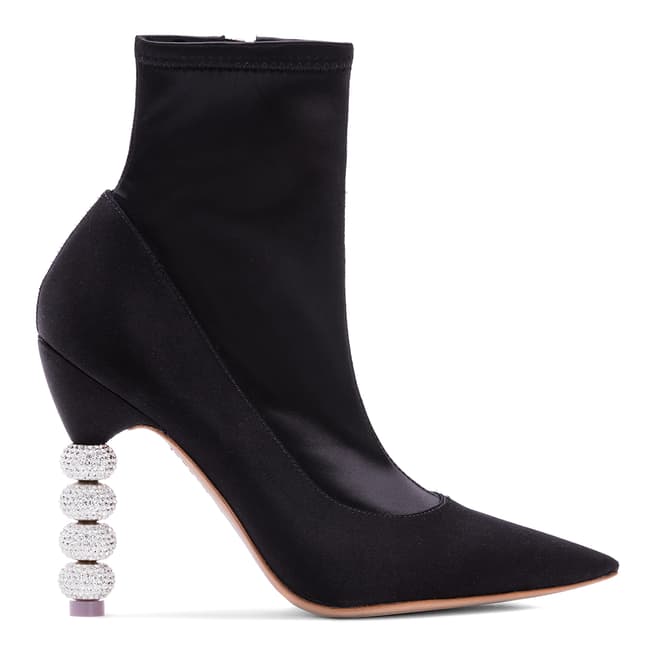 Sophia Webster Jumbo Coco Crystal Stretch Ankle Boot Black