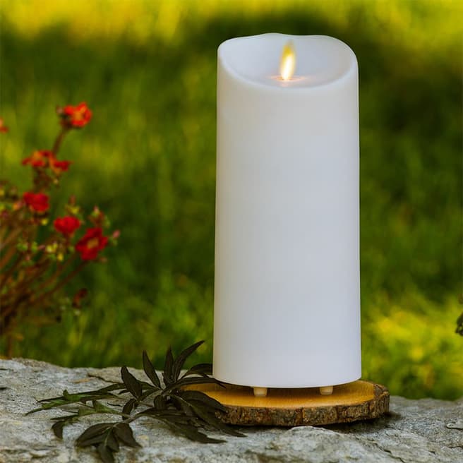 Luminara Soft Touch Weather Proof Large Outdoor Ivory Pillar Candle