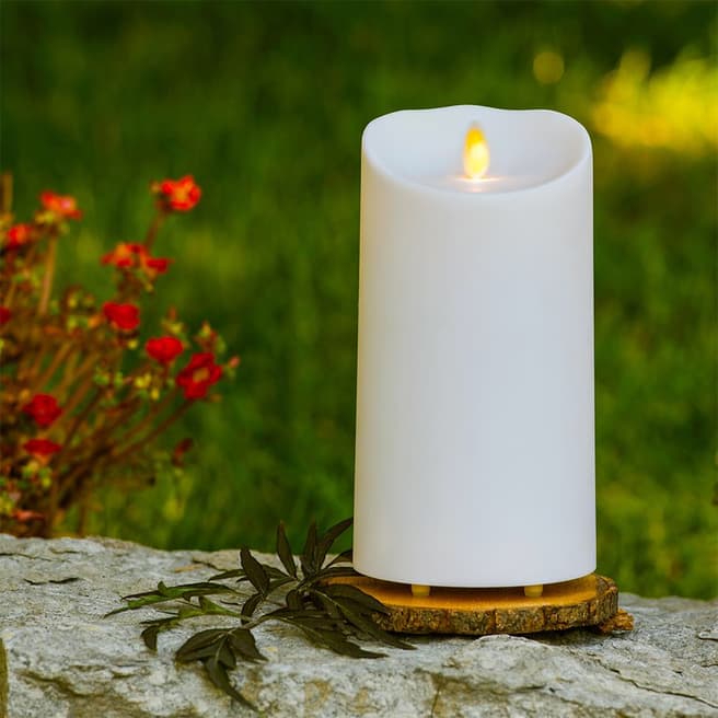 Luminara Soft Touch Weather Proof Medium Outdoor Ivory Pillar Candle