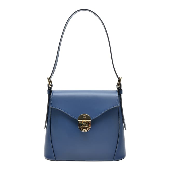 Roberta M Blue Top Handle Leather Shoulder Bag