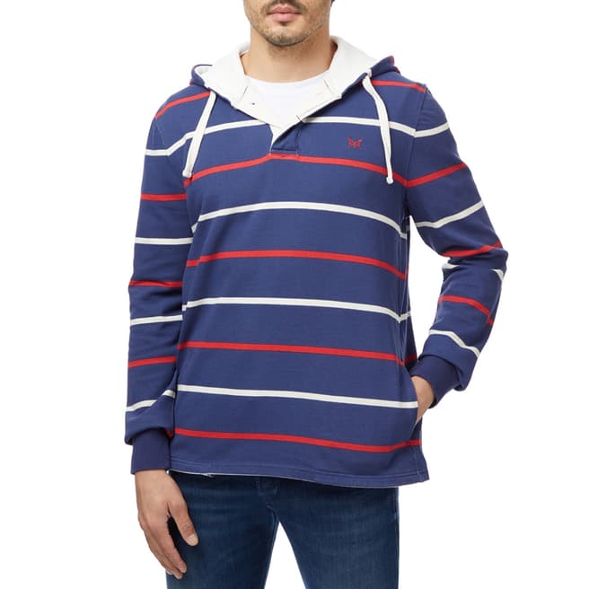 Crew Clothing Blue/Red Striped Cotton Hoodie