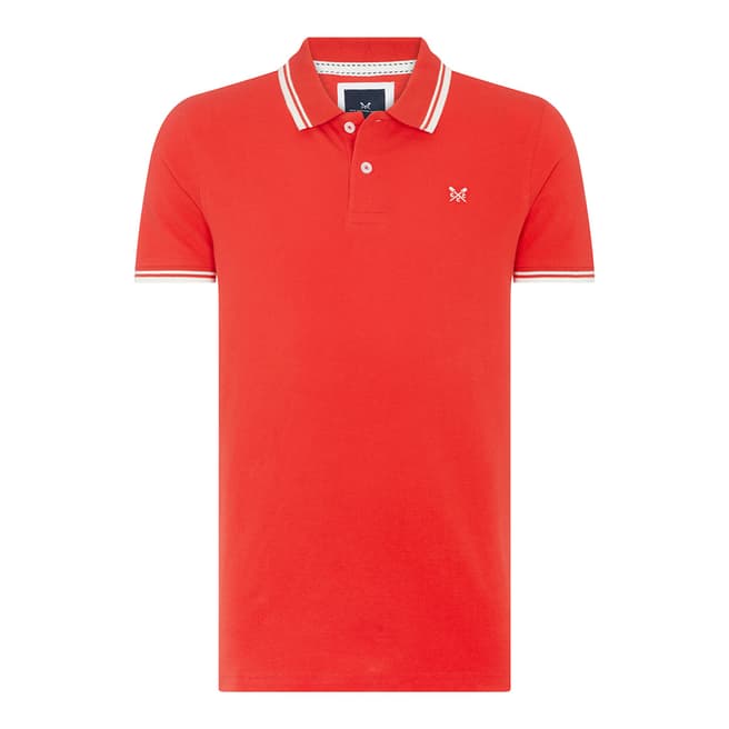 Crew Clothing Red Cotton Pique Polo Shirt