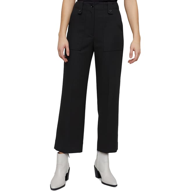 Jigsaw Black Modern Crepe Utility Trousers