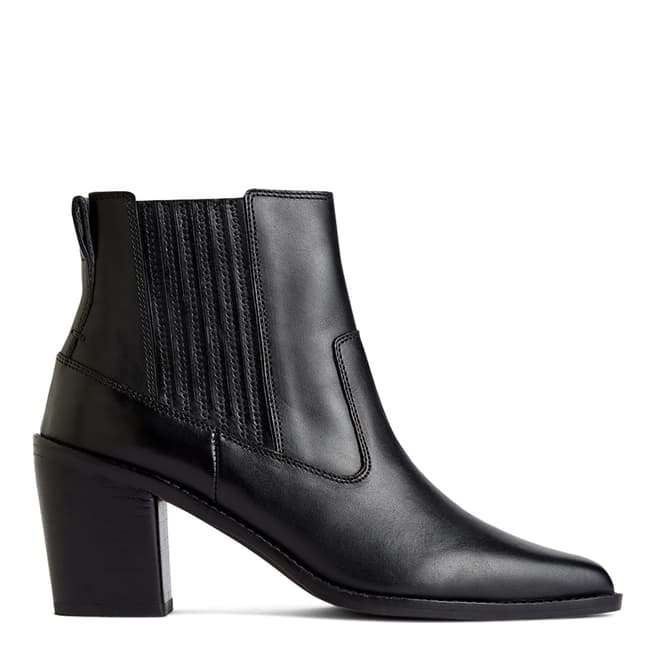 Jigsaw Black Adrienne Leather Ankle Boots