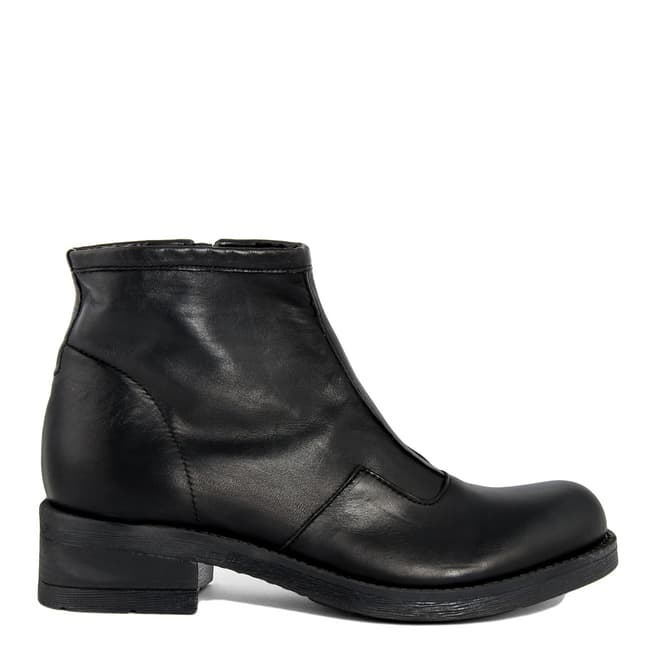Eye Black Panelled Ankle Boots