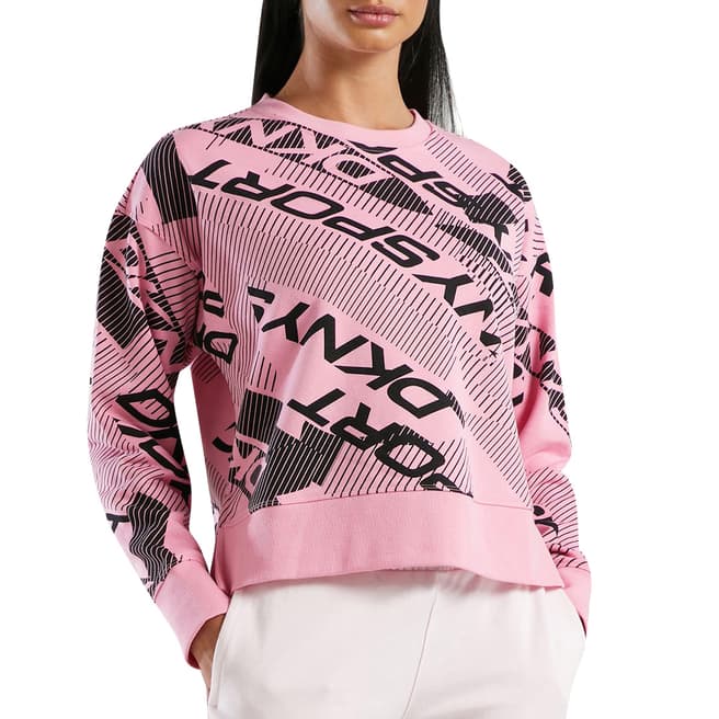 DKNY Bubblegum Logo Arches Print Sweatshirt