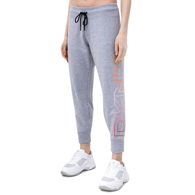 DKNY Pearl Grey Ombre Logo Cropped Joggers