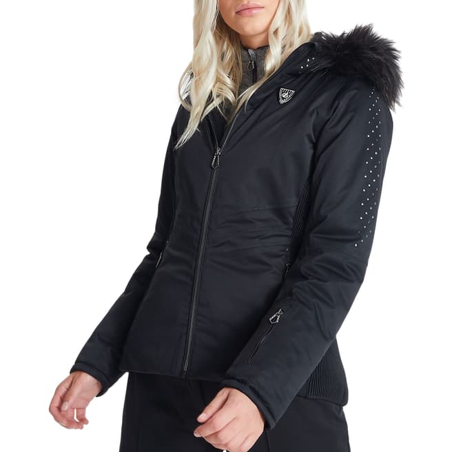Dare2B Black Waterproof Faux Fur Trim Hooded Jacket