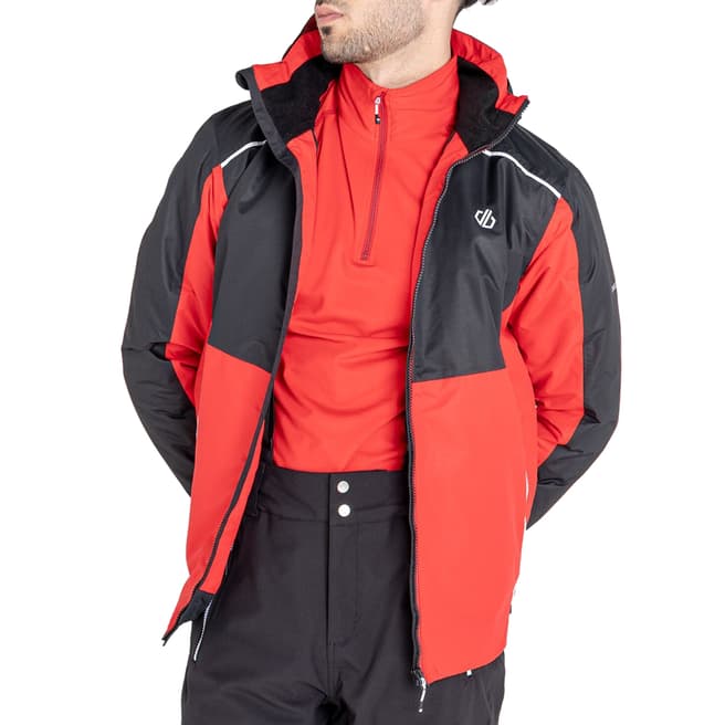 Dare2B Black/Red Waterproof Hooded Ski Jacket