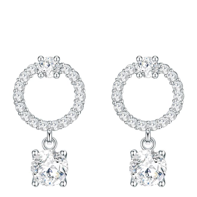 Saint Francis Crystals Silver Hoop Earrings With Swarovski Crystals