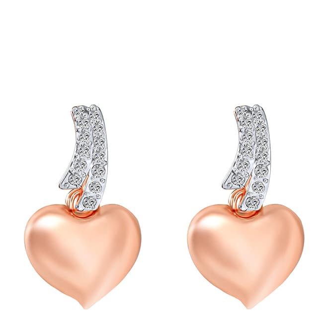 Saint Francis Crystals Rose Gold Heart Earrings With Swarovski Crystals