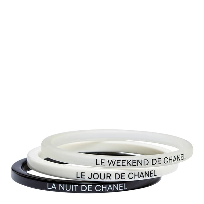 Chanel Black White 2015 Bangle Set