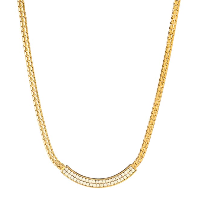 SWAROVSKI Gold 1980 Flat Weave Necklace