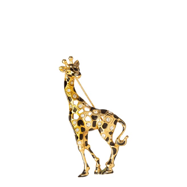SWAROVSKI Gold 1990 Giraffe Brooch