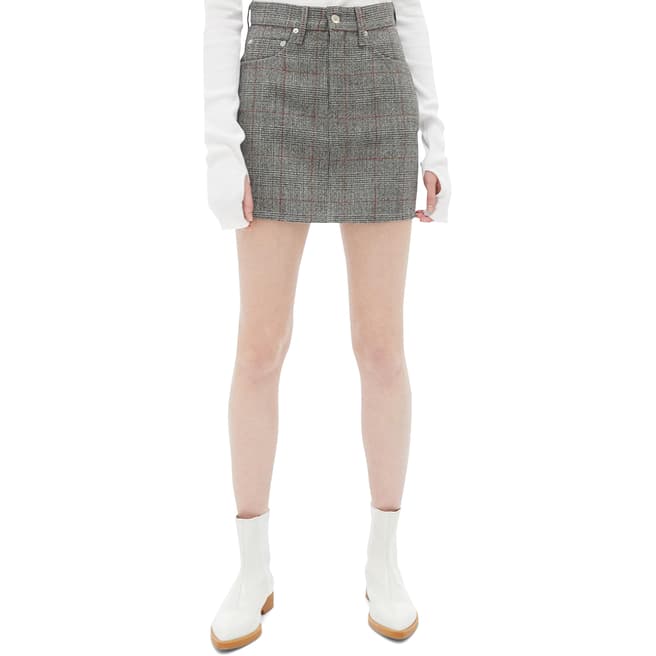 HELMUT LANG Charcoal Hi Mini Wool Skirt