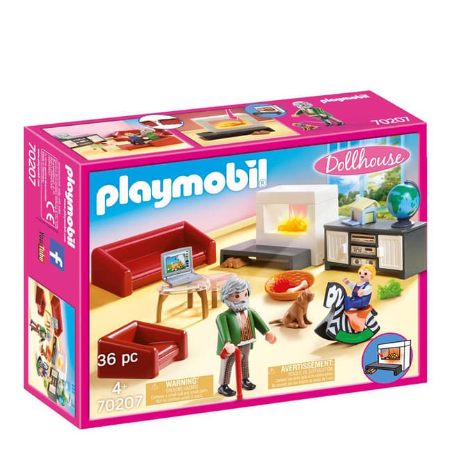 Playmobil Dollhouse Living Room with Fireplace
