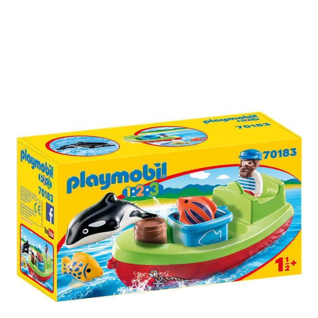 Playmobil 1.2.3. Toddler Fisherman with Boat 