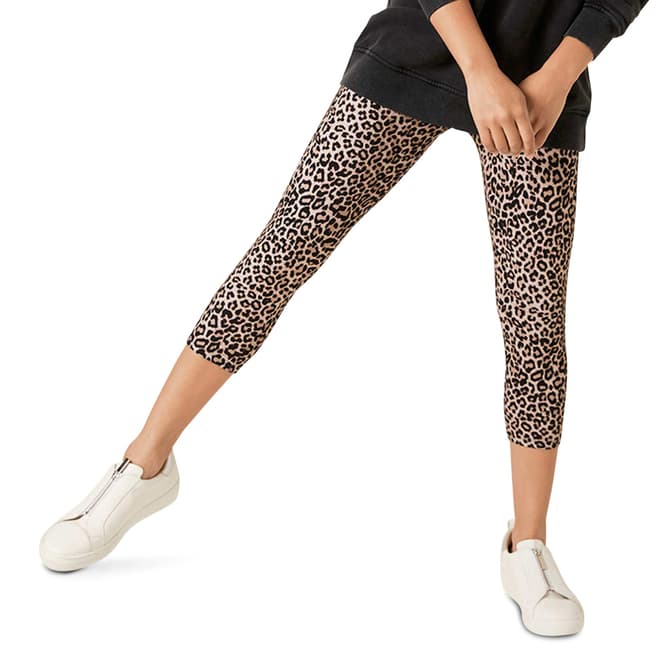 Mint Velvet Leopard Print Cotton Cropped Leggings