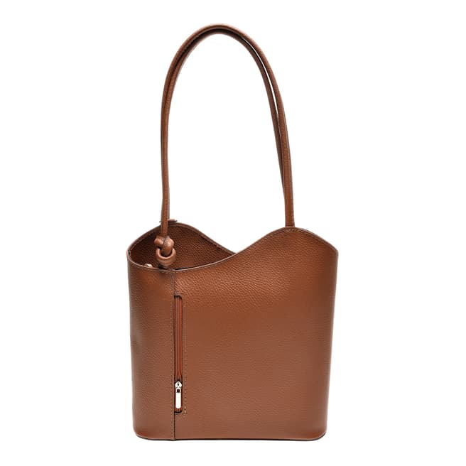 Anna Luchini Cognac Leather Tote Bag / Backpack