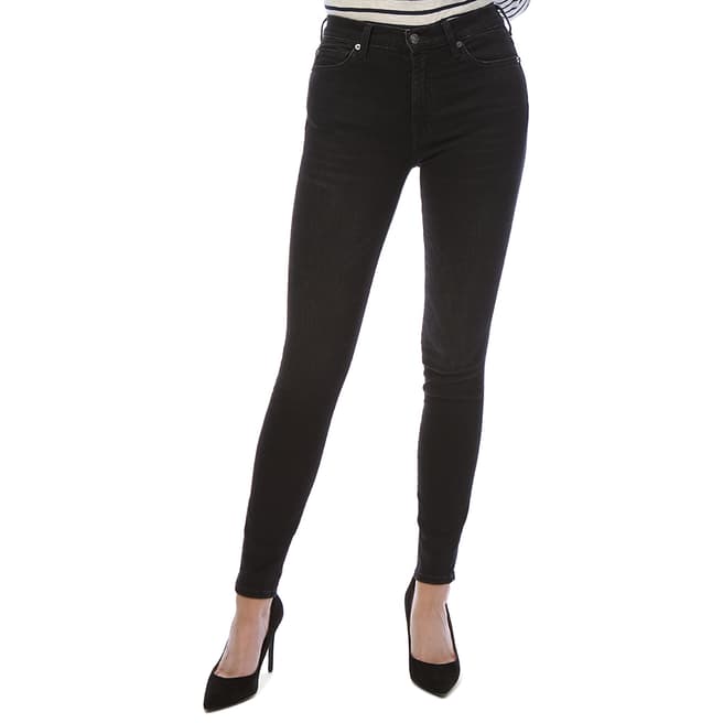 7 For All Mankind Black High Rise Skinny Stretch Jeans