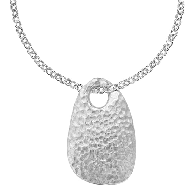 Dower & Hall Sterling Silver Large Hammered Pebble Pendant