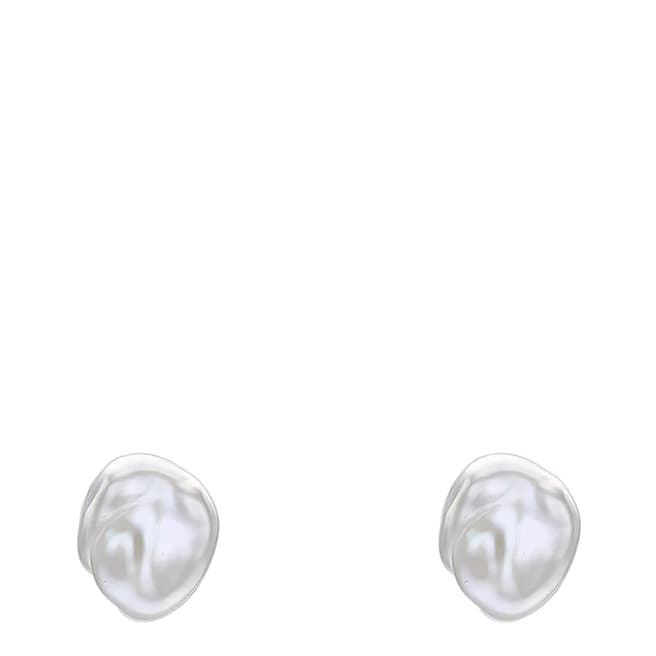 Dower & Hall Sterling Silver White Freshwater Keshi Pearl Studs