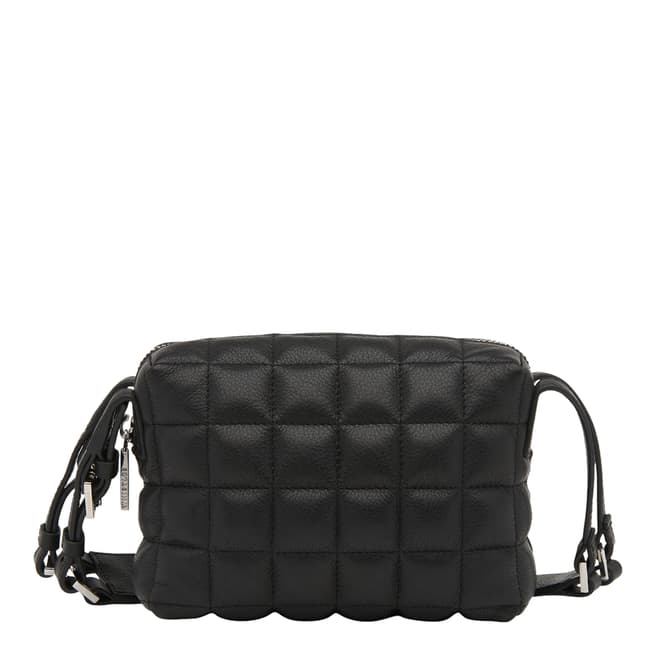 WHISTLES Black Elias Quilted Crossbody Bag