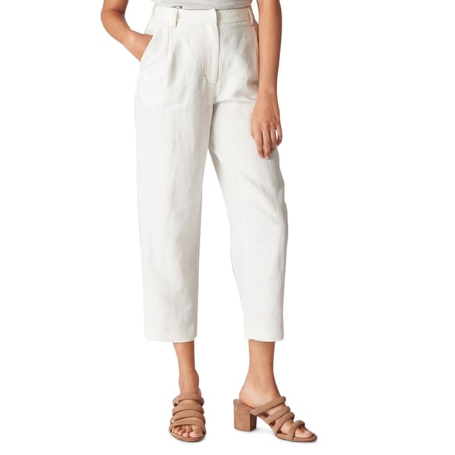 WHISTLES Ivory Toria Casual Tapered Leg Trousers