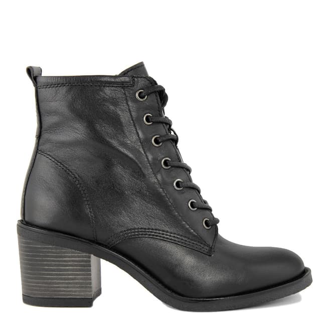 Cold-Out Black Leather Ankle Boot