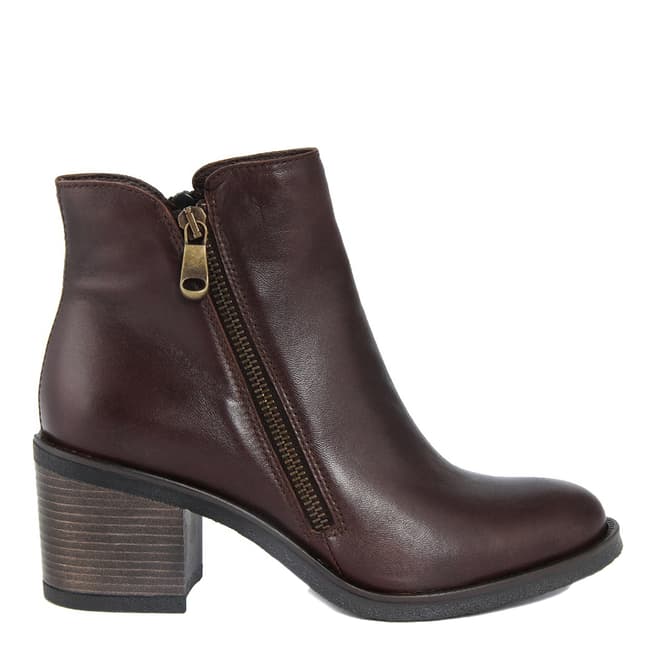 Cold-Out Brown Leather Ankle Boot