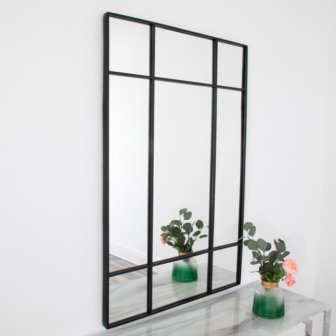 Native Home & Lifestyle Modern Pane Mirror, Black