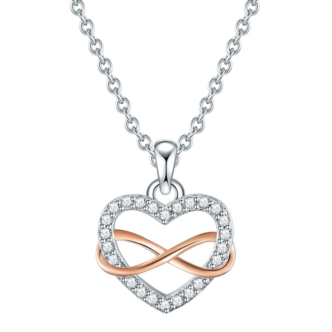 Lindenhoff Silver/Rose Gold Smbellished Heart Necklace
