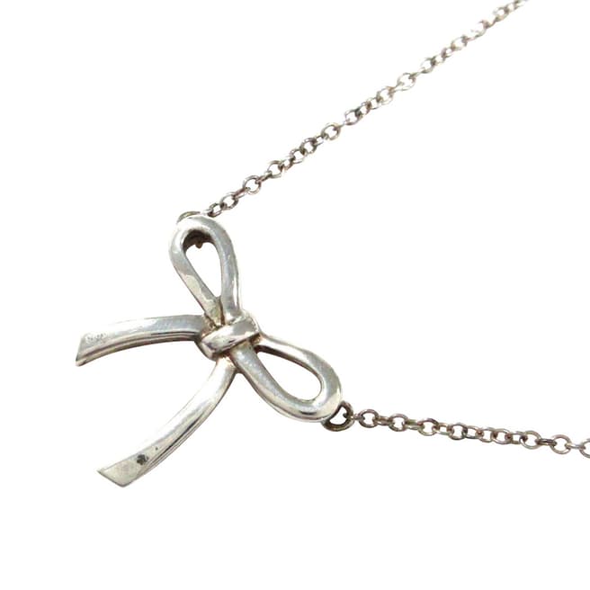 Tiffany Silver Bow Pendant Necklace